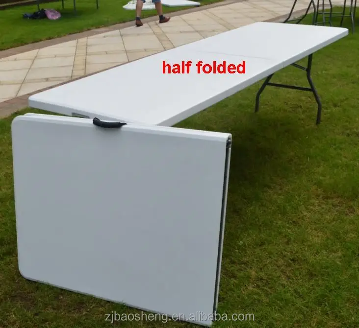 8 Person Rectangular White Plastic Folding Banquet Table For Event 8 Person Rectangular White Plastic Folding Banquet Table For Event