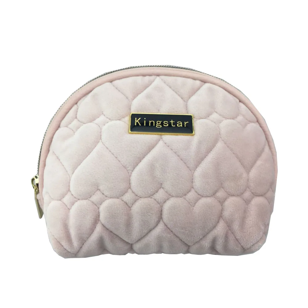 quilted velvet travel makeup bag