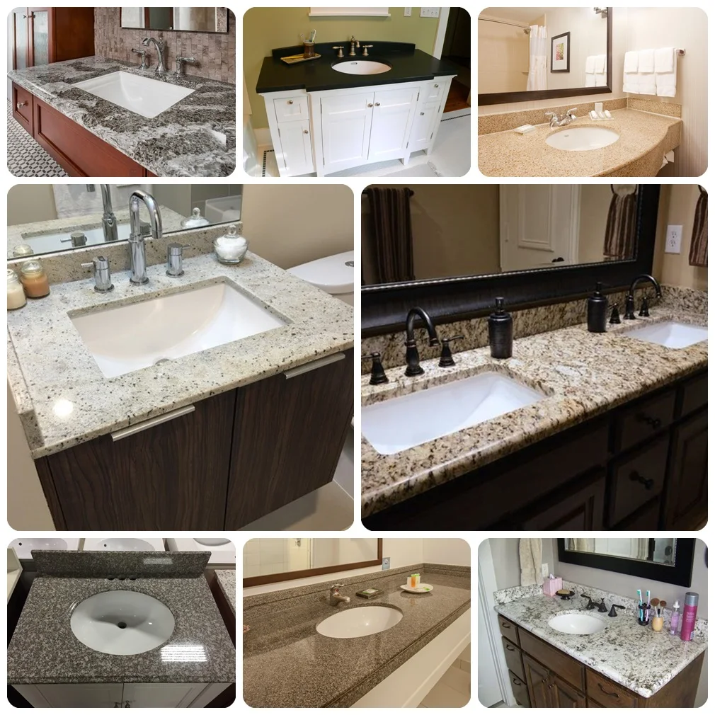 Custom Design Prefab Bathroom Granite Vanity Top For Hotel,Project Buy Prefab Granite Vanity