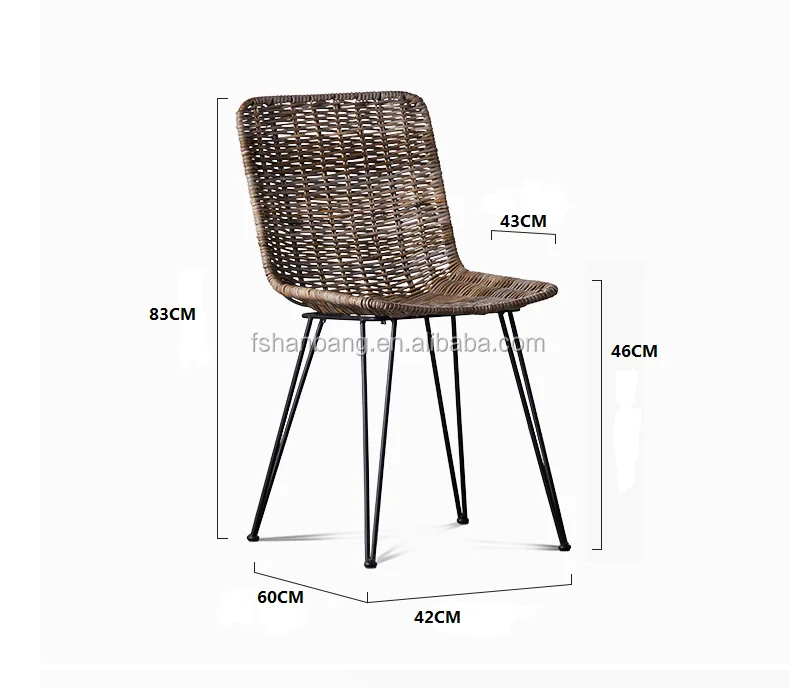 New Design Outdoor Furniture Black Metal Legs Rattan Wicker Dining