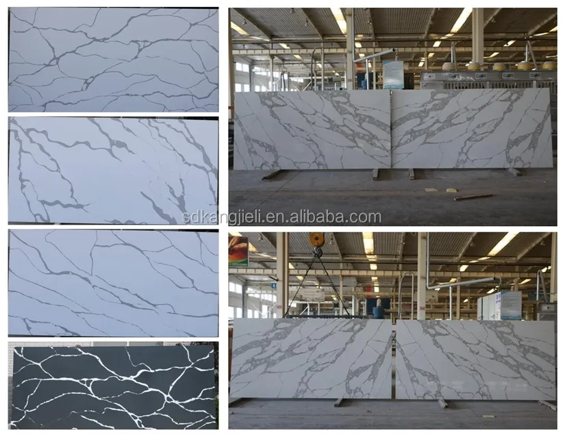 black color calacatta 2cm/3cm thickness artificial quartz slabs  kzs609