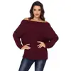 Amazon fashion sexy off shoulder tube polyester wool knitted women's sweaters