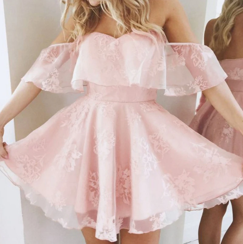 2019 hot women evening dress half sleeve strapless cocktail dresses knee length lace sexy bridesmaid dress