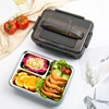 1.8L/60oz Promotion Gift Portable Metal Bento Rectangle 304 Stainless Steel Lunch Box with Multi-compartment with handle