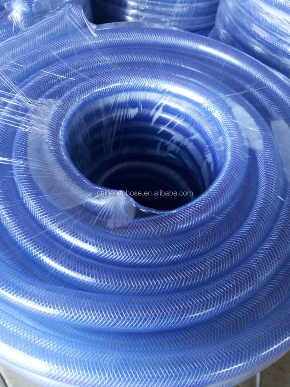 High Quality Light Blue Pvc Transparent Fiber Braided Reinforced Hose