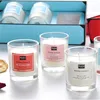 China high quality candle light message printed aromatic sweet fragrances soy wax candle in frosted glass holder