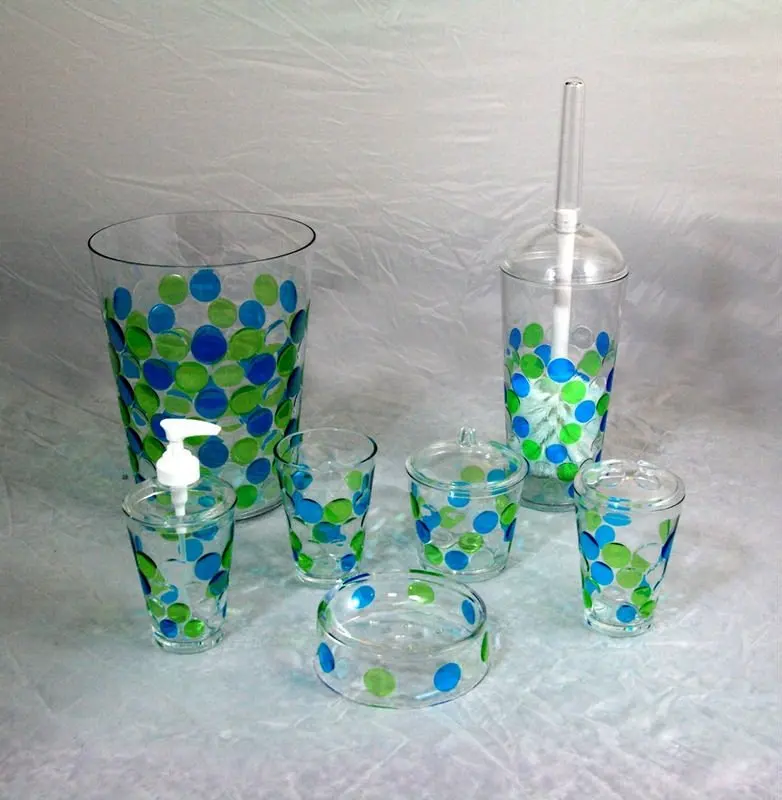 Acrylic Green Round Dots Bathroom Accessories/sets Buy Dots Bathroom