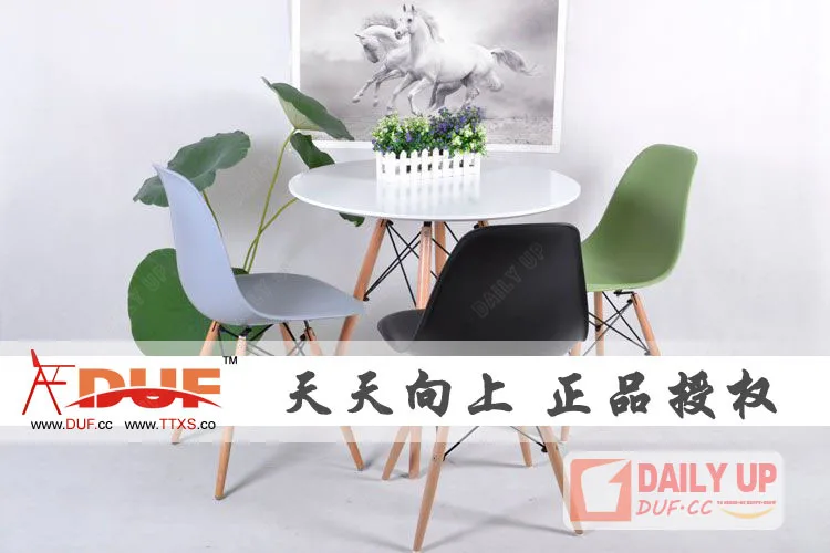 80*80CM Modern Style Coffee Table With Large Desktop Wooden Legs Round Dining Table For Household Kitchen Restaurant