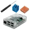 Enokay Clear raspberry pi case transparent ABS raspberry pi3 pi2 Model B+ case with 2pcs heat sinks and screw driver