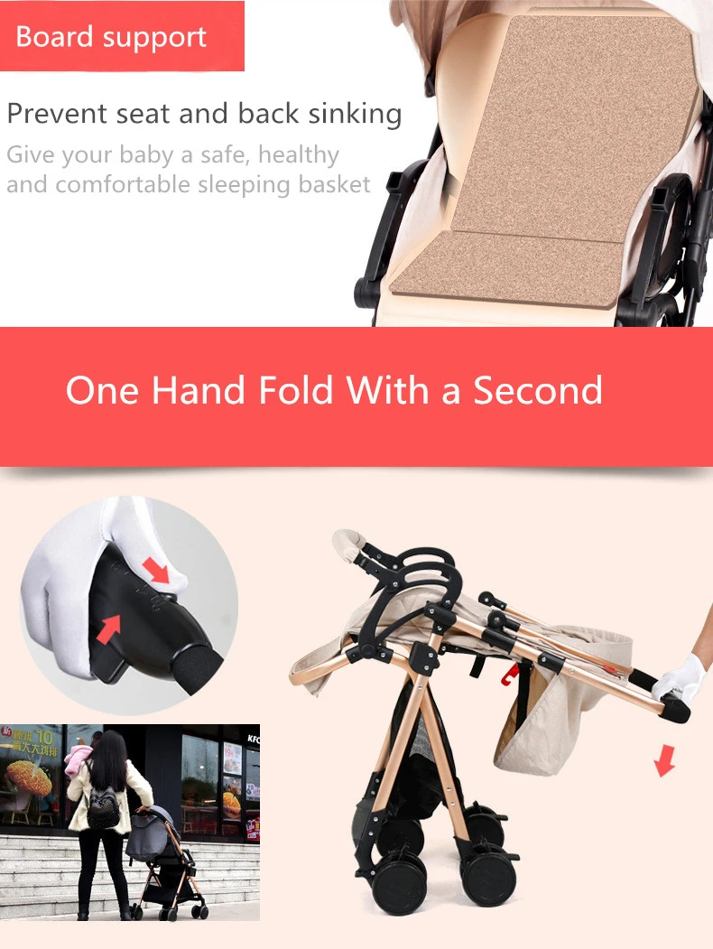 Simple Baby Stroller Umbrella Baby Stroller Linen Material ...