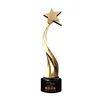 Customized personalized award cup deco business gift metal crafts unique resin gold plating trophy with black base souvenirs
