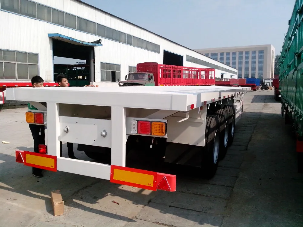 40ft Container semi trailer 3 axle flatbed semi trailer 12pcs twist lock for one 40ft 0r two 20ft