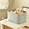 QJMAX European Style Good Quality Felt Storage Cube With Metal Handle