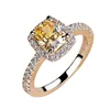 Bling Topaz CZ Diamond Platinum Plated Jewelry Wedding Ring Cubic Zirconia Women Promise Ring Wholesale