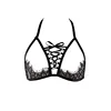 Sexy Girls Transparent Mesh Fabric Harness Bondage Strappy Bra And Panty Set