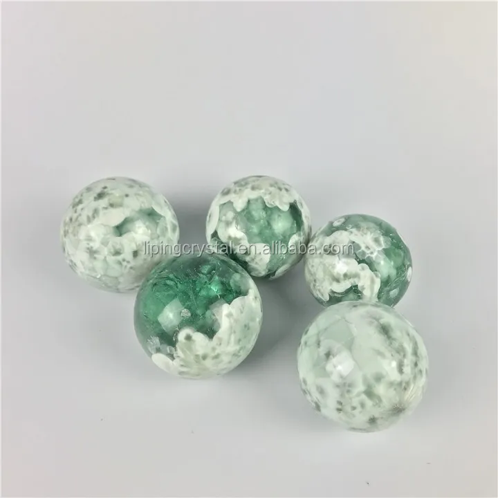 Green And White Alabaster Glass Stone Ball Spheres For Home Decor Buy