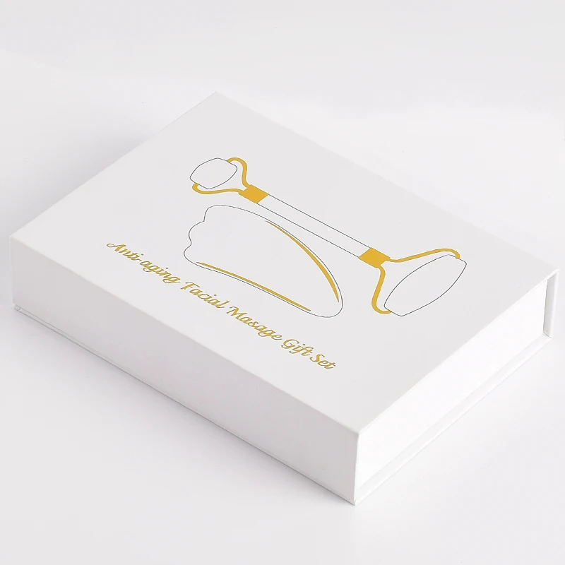 2019 New Oem Label Face Massager Pure Original Anti-Aging Facial 100% Donglin Facial Roller Gua Sha Kit With Gift Box.