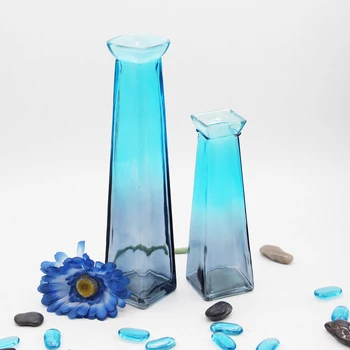 Blue Machine Make Vase Glass For Decoration Buy Fashionable