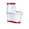 Made In China Red Gold Color One Piece WC Toilet Ceramic