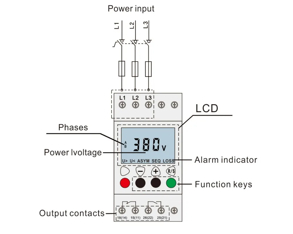 JVR1000 Multifunction 3phase Sequence Protection Relay With Counting