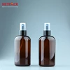 8oz amber plastic bottle with black spray pump