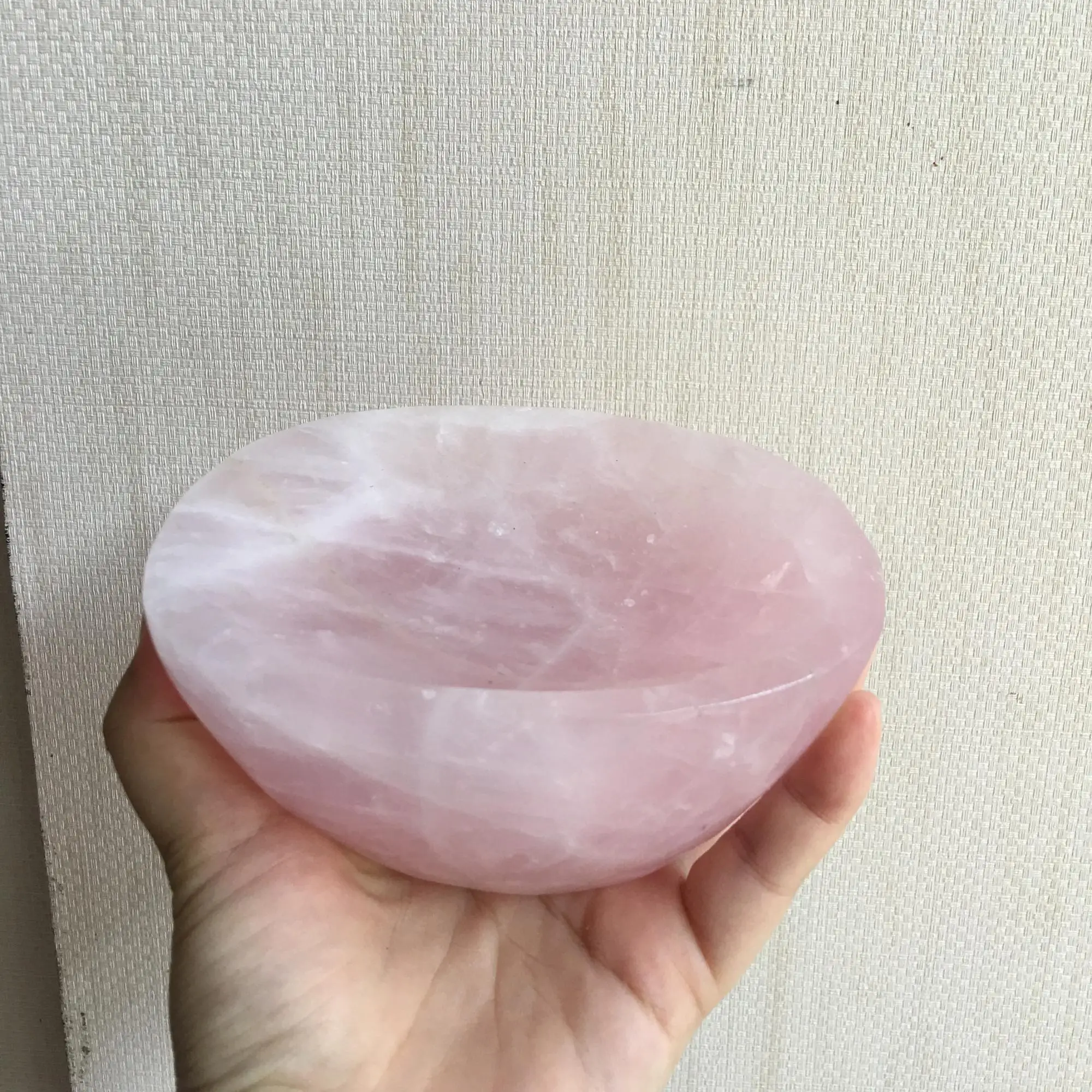 Wholesale Big Natural Rose Crystal Quartz Bowls Ashtray Reiki Healing