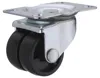Rubber mini wheels plastic with double ball swivel caster