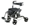 Combination of walker rollator and transport chair for senior,euro style rollator walker with seat and footrest HCT-9124A