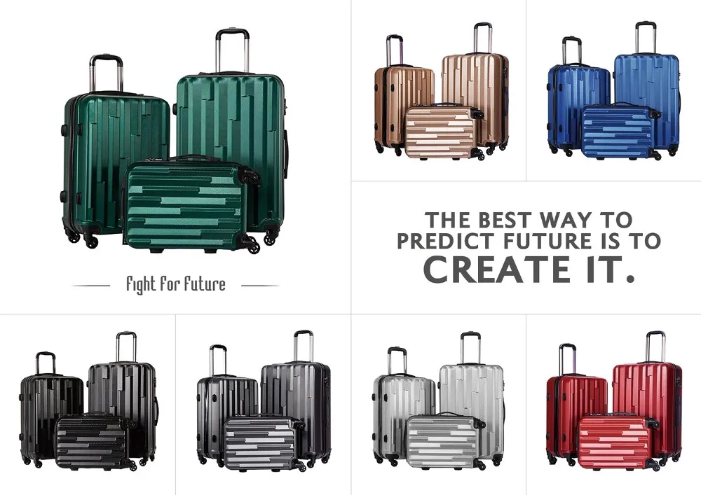 Abs Hard Shell Travel Suitcase Luggage 360 Degree Travelling Bags