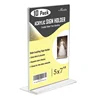 Acrylic Sign Holder 8.5 x 11 - T Shaped Double Sided, Extra Thick Durable Quality, Photo, Menu, Ad Display, Set of 6
