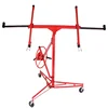 Drywall Panel Lift Dry Wall Panel Hoist Lockable Adjustable Lifter Ceiling Max 11ft 150 LB Max Caster Wheels, Red