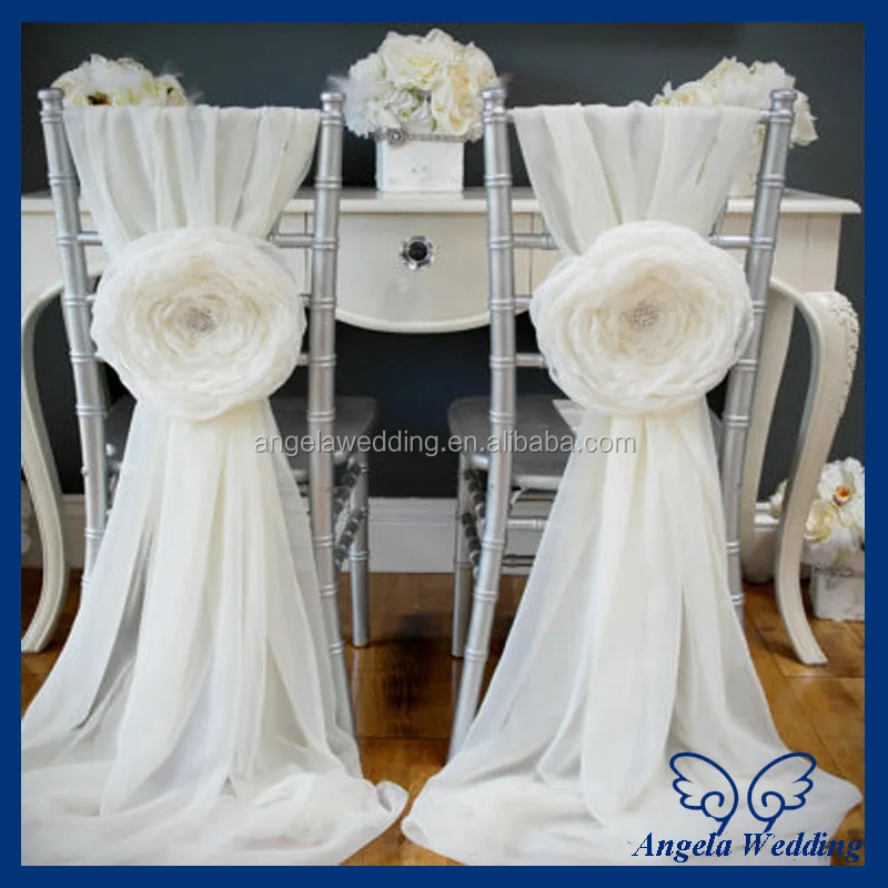 Sh013b Cheap Wedding Polyester Coral Organza Chair Sash Buy Coral