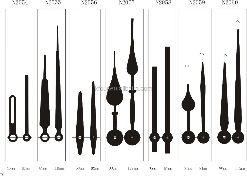 Industrial Metal Wall Clock Hands Various Models for DIY Square Pattern ...