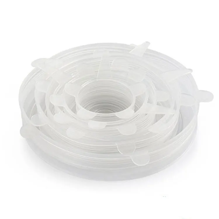 
5 pcs set High Quality eco food grade Stretch Silicone Lids Silicone Storage Container Lids reusable food wrap 
