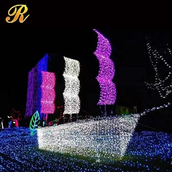 Giant Light Sculpture Mental Frame Ship For Christmas Ornaments Giant Light Sculpture Mental Frame Ship