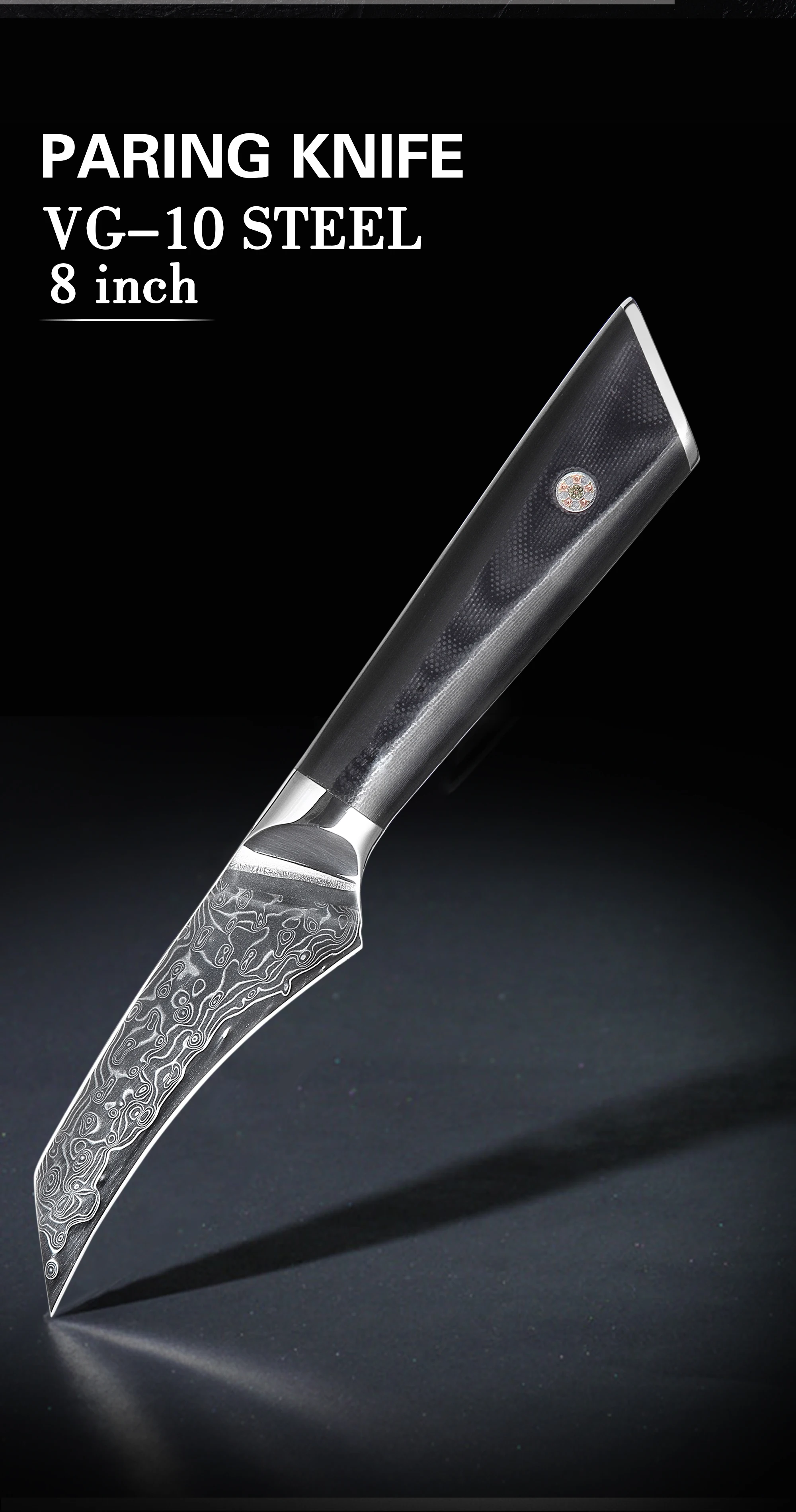 5英寸大马士革分切刀3铆钉 - buy paring knives,paring knife set
