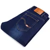 Men's Jeans Classic Direct Stretch Dark Blue Business Casual Denim Pants Slim Scratched Long Trousers Gentleman Cowboys 38