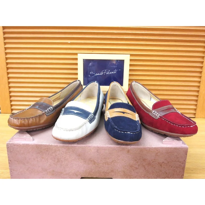 ladies leather deck shoes