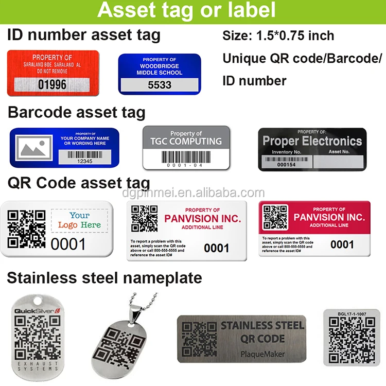 asset tags with barcode