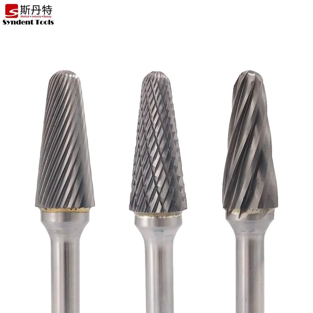 SL-5-NF Aluminum Cut Taper 14° Radius End Carbide Burr Rotary File bur die grind