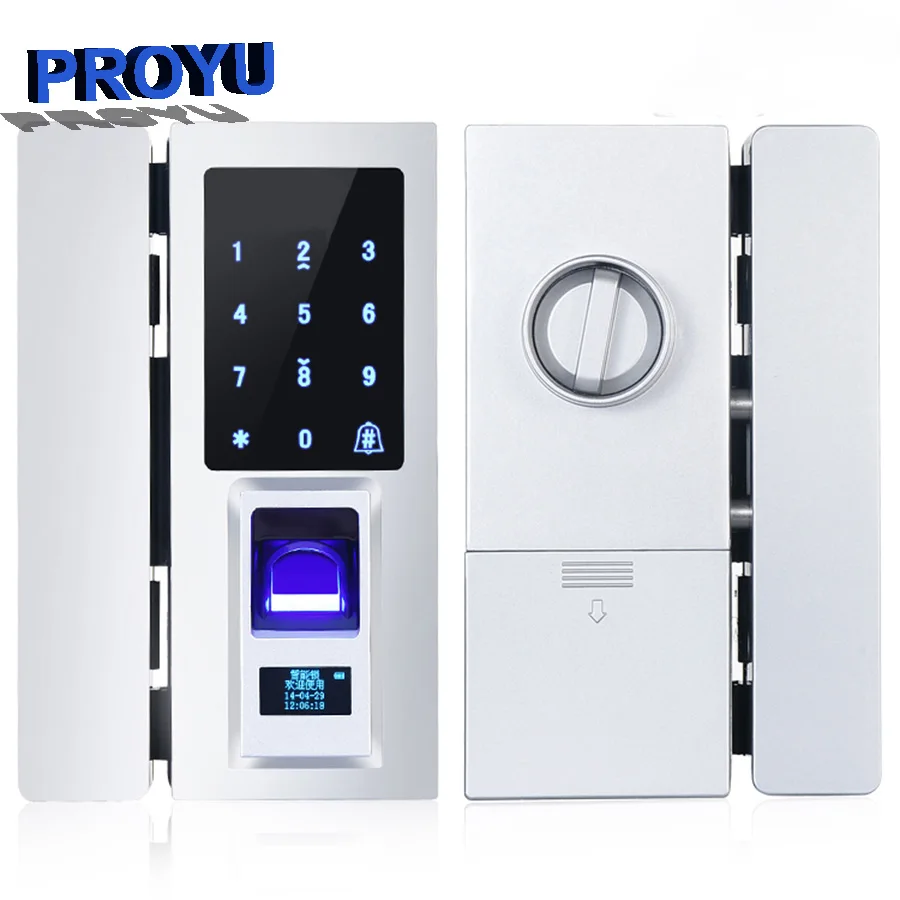 Commercial Frameless Glass Door Electric Fingerprint Door Lock Py904t