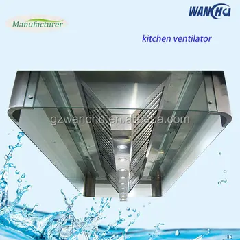 Ceiling Mounted Kitchen Exhaust Hood Stainless Steel Kitchen