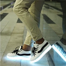 Free Shipping 8 Colors LED Luminous Shoes 2015 Men&Women Flats USB Charging Colorful LED lights Shoes Hombre Mujer Size35-44