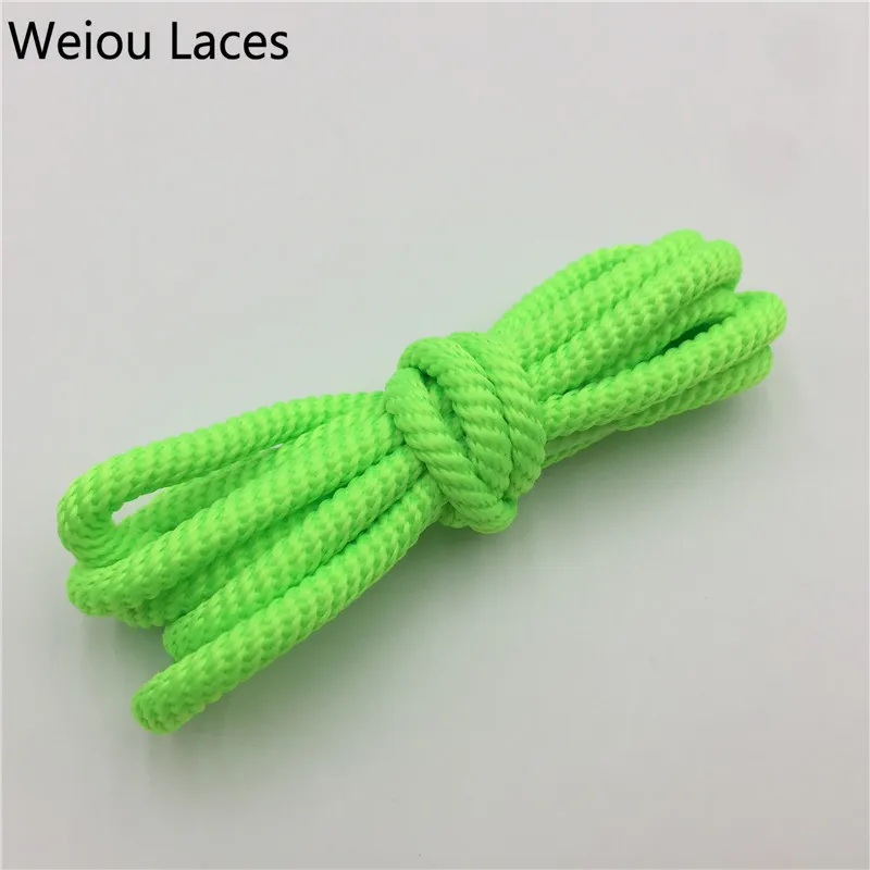 威欧螺旋固体鞋带明亮的五颜六色的圆字符串荧光绿色荧光黄色引导