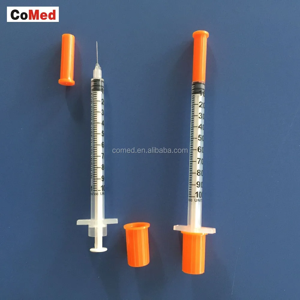 1ml 31g Painless Insulin Syringe With Fixed Needle With Orange Cap