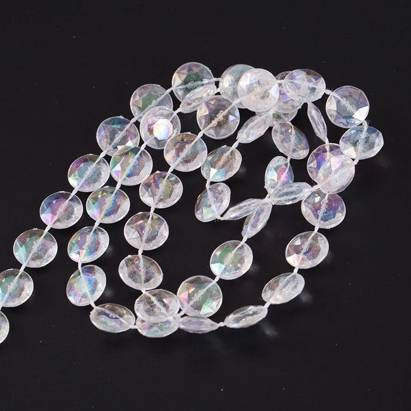 10mm Iridescent clear AB crystal acrylic beads garland for wedding decoration