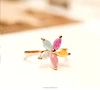 2014 popular clover zircon flowers color ring