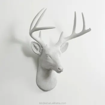Wall Mounted White Ceramic Deer Head For Home Decoration Wall Mounted White Ceramic Deer Head For Home Decoration Figurine In