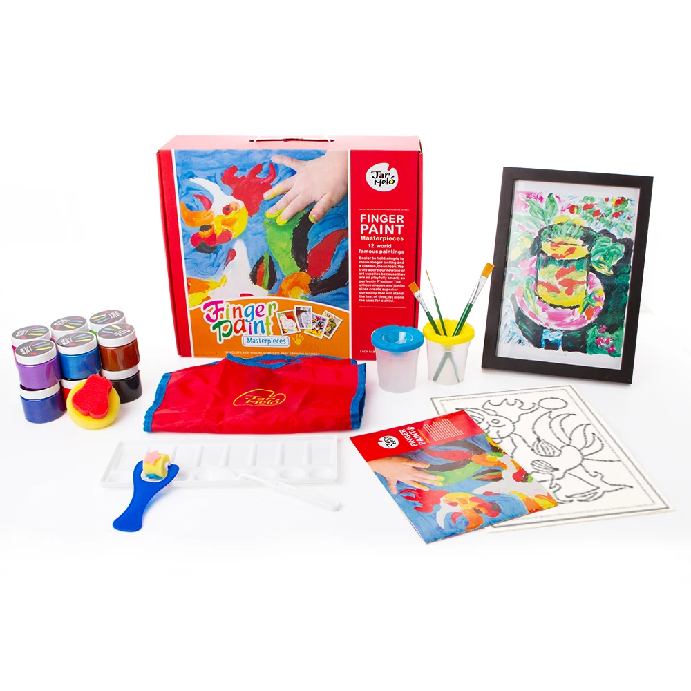 12 Colors Washable Finger Paint Masterpieces Deluxe Set For Kids With ...