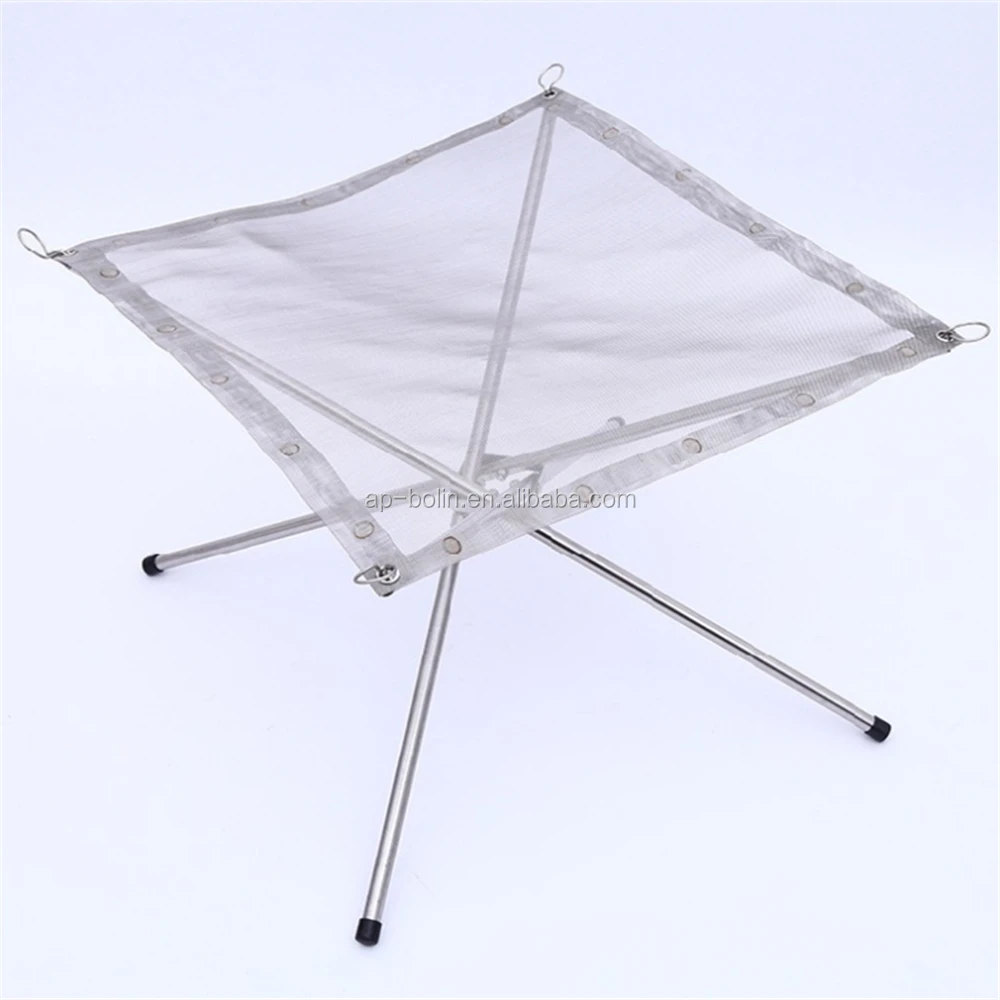 Portable Foldable Camping Burning Stand Stainless Steel Mesh